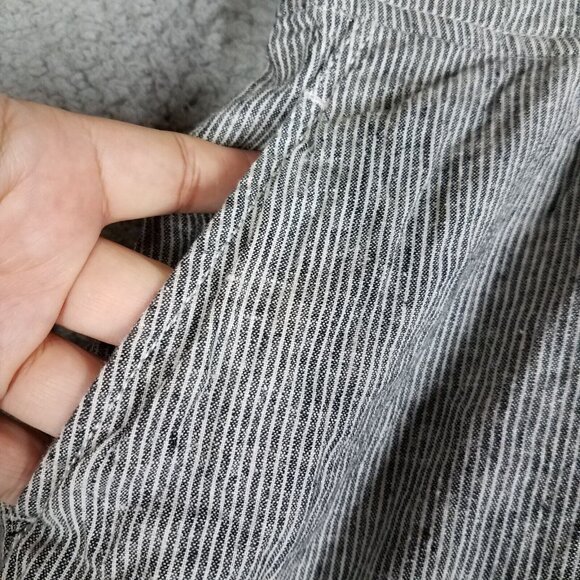Eileen Fisher Skirt Women's Large Gray Striped Organic Hemp A-Line Office Career - Picture 4 of 10